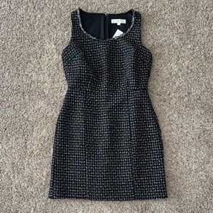 LOFT Black and White Tweed Dress